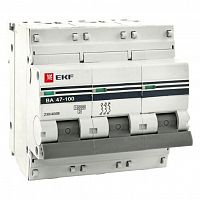 mcb47100-3-63D-pro Автоматический выключатель EKF PROxima 3P 63А (D) 10кА, mcb47100-3-63D-pro