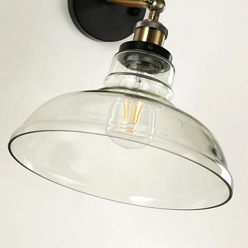 1876-1W Cascabel настенный светильник D330*W275*H290, 1*E27*40W, excluded; сочетание металла коричневого и бронзового цвета, прозрачный стеклянный плафон, 1876-1W  - фотография 5