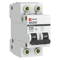 mcb4729-2-25C Автоматический выключатель EKF Basic 2P 25А (C) 4.5кА, mcb4729-2-25C