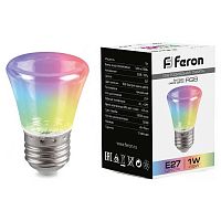 38134 Лампа светодиодная,  (1W) 230V E27 RGB C45, LB-372 прозрачный плавная смена цвета