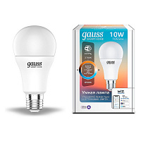 1080112 Лампа Gauss Smart Home A60 10W 1055lm 2700-6500К E27 изм.цвет.темп.+диммирование LED 1/10/40