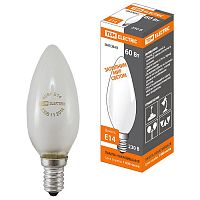 SQ0332-0019 Лампа накаливания Свеча матовая 60 Вт-230 В-Е14 TDM