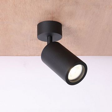 2805-1U Angularis потолочный светильник D60*H175, 1*GU10*35W, excluded; накладной светильник, поворотный плафон, черный цвет каркаса  - фотография 4
