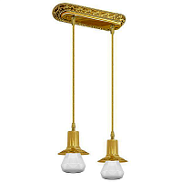 FD1073SOB MILANO Светильник потолочный подвесной c двумя лампами без плафонов MILANO, Bright Gold, FD1073SOB