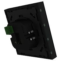 ITR340-3831 Выключатель / комнатный контроллер с ЖК-дисплеем iSwitch+ 8-кнопочный, встроенные датчики температуры, влажности, освещенности, качества воздуха, LED индикация, 2 унив. входа, с BCU, материал плексигласс, цвет черный