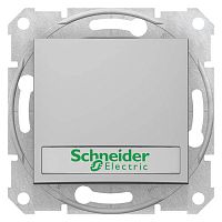SDN1700460 Выключатель 1-клавишный кнопочный Schneider Electric SEDNA с подсветкой, скрытый монтаж, алюминий, SDN1700460