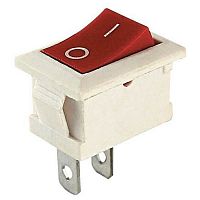 SQ0703-0022 Клавишный переключатель YL-211-04 белый корпус красная клавиша 2 положения 1з TDM