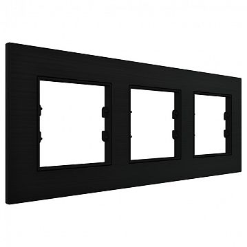 ITR703-0101 3 Gang - Black Aluminium Eloxal Matt Brushed Frame - Anthracite Plastic Interior Part  - фотография 3