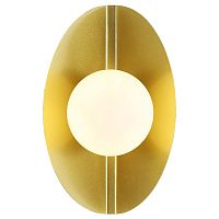 Kernel настенный светильник D150*W140*H250, 1*G9*25W, excluded; каркас цвета окрашенное золото, белое выдувное стекло, 2366-1W