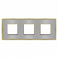 FD01433CMOB Рамка 3 поста FEDE BELLE EPOQUE, matt chrome/bright gold, FD01433CMOB