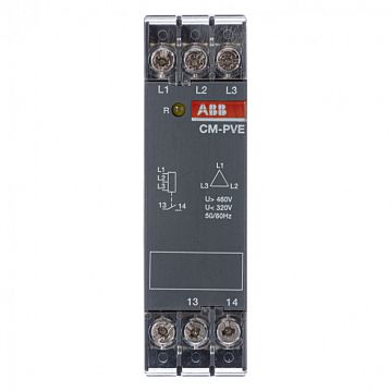 1SVR550871R9500 Реле контроля напряжения CM-PVE (контроль 3 фаз) (контроль Umin/max L1- L2-L3 320-460В AC) 1НО конта  - фотография 4