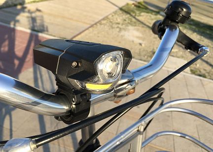 Б0033767 Велосипедный фонарь светодиодный ЭРА VA-901 аккумуляторный передний usb черный  - фотография 5