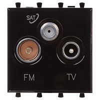 4402532 Розетка TV-FM-SAT DKC AVANTI оконечная, в кабель-канал монтаж, черный квадрат, 4402532