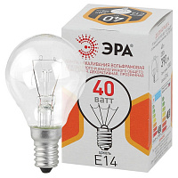 Б0039136 Лампочка ЭРА P45 40Вт Е14 / E14 230В шар прозрачный цветная упаковка