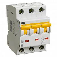 MVA41-3-050-C Автоматический выключатель IEK ВА47-60 3P 50А (C) 6кА, MVA41-3-050-C