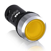 1SFA619100R3113 Кнопка с подсветкой CP1-31Y-10 желтая 24В AC/DC с плоской клавишей без фиксации 1НО, металл.кольцо