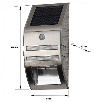 Б0044252 ЭРА Фасадный светильник Хром, на солнечной батарее, 3LED, 50lm (12/864)  - фотография 8
