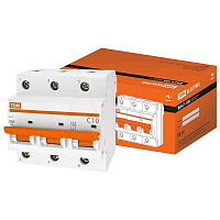 SQ0207-0067 3 полюсные автоматические выключатели TDM Electric ВА47-100 3P 10А (C) 10кА, SQ0207-0067