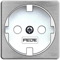 FD04314NS Накладка на розетку FEDE коллекции FEDE, скрытый монтаж, с заземлением, nickel satin/белый, FD04314NS
