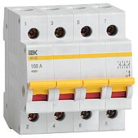 MNV10-4-100 Выключатель нагрузки (мини-рубильник) ВН-32 4Р 100А IEK