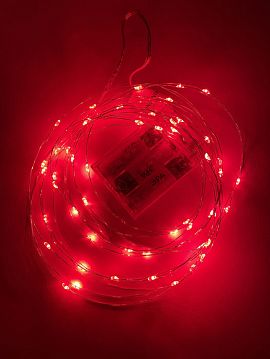Б0047963 ENIN -5NR ЭРА Гирлянда LED Нить 5 м красный свет, АА (100/2500)  - фотография 6