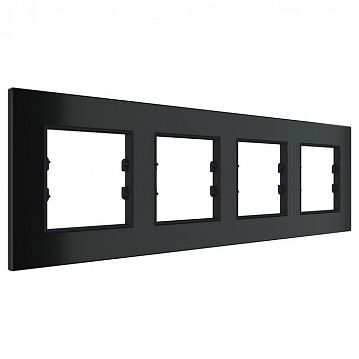 ITR704-0301 4 Gang - Black Plexiglass Frame - Anthracite Plastic Interior Part  - фотография 3