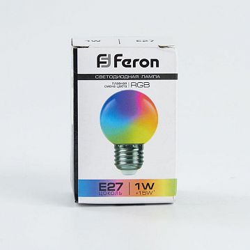 38116 Лампа светодиодная, (1W) 230V E27 RGB G45, LB-37 матовый плавная сменая цвета  - фотография 4