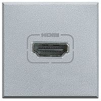 HC4284 Розетка HDMI BTicino AXOLUTE, скрытый монтаж, алюминий, HC4284