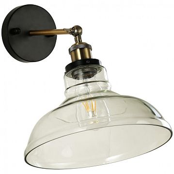 1876-1W Cascabel настенный светильник D330*W275*H290, 1*E27*40W, excluded; сочетание металла коричневого и бронзового цвета, прозрачный стеклянный плафон, 1876-1W  - фотография 2