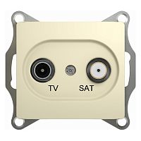 GSL000297 Розетка TV-SAT Systeme Electric GLOSSA одиночная, скрытый монтаж, бежевый, GSL000297