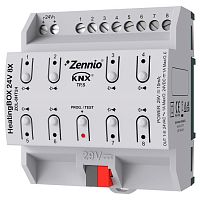 ZCL-8HT24 Актуатор отопительных систем KNX HeatingBOX 24V 8X, 8DO 1.0А @ 24VAC/DC, до 5 клапанов на выход, 8 термостатов, до 10 логических функций, ручное управление, защита от короткого замыкания и перенапряжения, LED индикация, на DIN рейку, 4TE