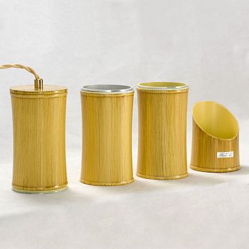 LSP-8564-4 BAMBOO Подвесные светильники, цвет основания - бамбук, плафон - металл (цвет - желтый), 1x50W Gu10  - фотография 2