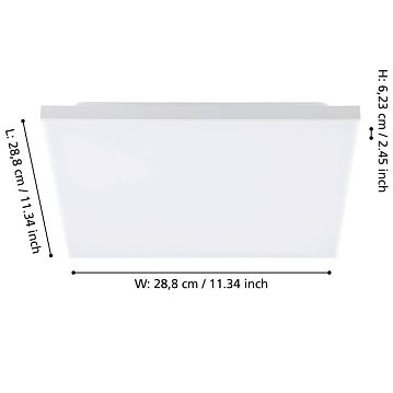 900703 900703 Потолочный светильник TURCONA-B, 10,8W (LED), 4000K,  L287, B287, H62, сталь, алюминий, белый / пластик, белый  - фотография 6