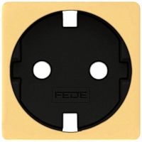 FD04335OR-M Накладка на розетку FEDE коллекции FEDE, скрытый монтаж, с заземлением, real gold/черный, FD04335OR-M