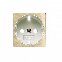 FD04335BD-A Накладка на розетку FEDE коллекции FEDE, скрытый монтаж, с заземлением, white decape/бежевый, FD04335BD-A