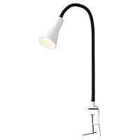 LSP-0717 Настольная лампа, цвет основания - черный, плафон - металл (цвет - белый), 1х40W E14, LSP-0717