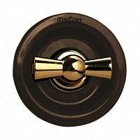 35344542 Выключатель-кнопка поворотный на два направления Fontini VENEZIA, скрытый монтаж, золото/коричневый, 35344542