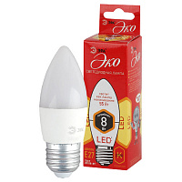 Б0030020 Лампочка светодиодная ЭРА RED LINE ECO LED B35-8W-827-E27 E27 / Е27 8Вт свеча теплый белый свет