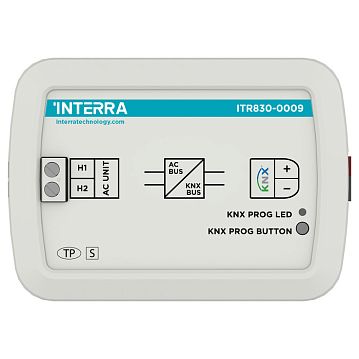 ITR830-0009 Шлюз KNX для интеграции кондиционеров Gree VRF AC, двусторонняя коммуникация, сцены, логические функции, в установочную коробку, 88x62x27 мм.