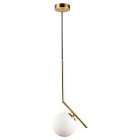 LSP-8585 Cleburne Подвесные светильники, цвет основания - матовое золото, плафон - стекло (цвет - белый), 1x60W E27