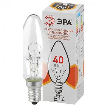 Б0039127 Лампочка ЭРА B36 40Вт Е14 / E14 230В свечка прозрачная цветная упаковка  - фотография 3