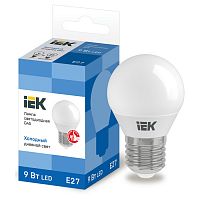 LLE-G45-9-230-65-E27 Лампа LED G45 шар 9Вт 230В 6500К E27 IEK