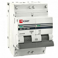 mcb47100-2-50D-pro Автоматический выключатель EKF PROxima 2P 50А (D) 10кА, mcb47100-2-50D-pro