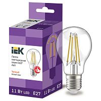 LLF-A60-11-230-30-E27-CL Лампа LED A60 шар прозр. 11Вт 230В 3000К E27 серия 360° IEK