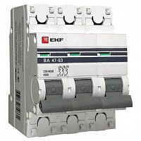 mcb4763-3-04C-pro Автоматический выключатель EKF PROxima 3P 4А (C) 4.5кА, mcb4763-3-04C-pro