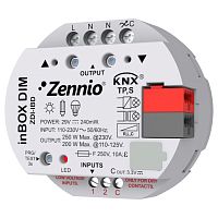 ZDI-IBD Диммер универсальный KNX inBOX DIM, 1-канальный, 5-250Вт/ВА, поддержка LED и CFL, 2AI/DI, сцены, до 10 логических функций, ручное управление, LED индикация, в установочную коробку