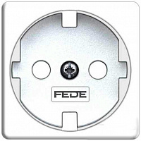 FD16723 Накладка на розетку FEDE коллекции FEDE, скрытый монтаж, с заземлением, белый, FD16723