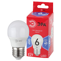 Б0045357 Лампочка светодиодная ЭРА RED LINE LED P45-6W-865-E27 R E27 / Е27 6Вт шар холодный дневной свет