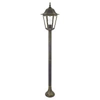 1808-1F London уличный светильник W190*H1120, 1*E27*100W, IP44, excluded; металл черный с золотой патиной, плафон из прозрачного стекла