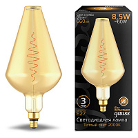 180802105 Лампа Gauss Filament Vase 8.5W 660lm 2000К Е27 golden flexible LED 1/2